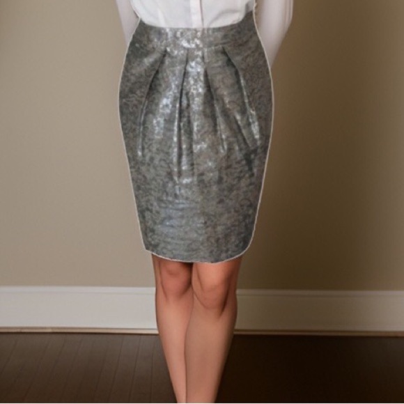 JONES New York Silver Metallic Pencil Skirt - Picture 3 of 12